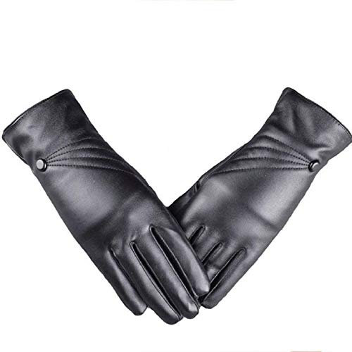 QWUVEDS Luxuriöse Damen Warm Girl Super Handschuhe Kaschmir Winterhandschuhe Weiße Handschuhe Damen Mit Spitze (Black, One Size)