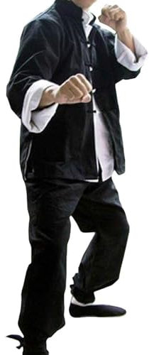 Tai Chi Uniform für Herren, 3-teilig, Unisex, traditionelles chinesisches Kung-Fu-Anzug-Set, Kampfsport-Kleidung, Morgen-Trainingsanzug, langärmelig, Mantel, Tops und Hose, Hemd (Größe: L, Farbe: