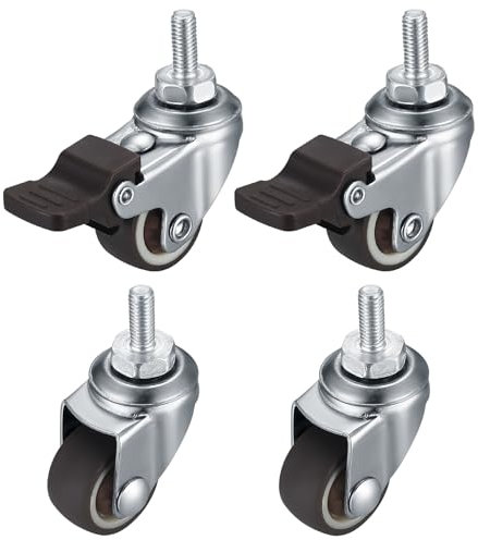 Lzijun Swivel Furniture Casters, Pack of 4, M8, Quiet Non-Slip Rubber, 360° Rotatable, 1.5 Inch