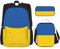 WURTON Rucksack-Set mit Ukraine-Aufdruck Flagge der Ukraine, Schultasche mit Lunchtasche, Federmäppchen, Kombination, Schulranzen-Set