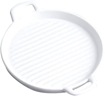 Mikinona 1pezzi Teglia Da Forno in Rotonda Teglia Per Cucina Con Manici Ergonomici Resistente e Facile Da Pulire Adatto Per Uso e Preparazione Di Sushi