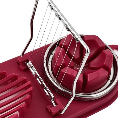 Lotas Italy - Affetta Uova Sode Manuale 2 in 1 – Tagliauova in Plastica e Alluminio, Multifunzione per Spicchi e Fette, Utensile da Cucina Durevole ed Ecologico