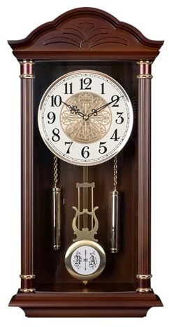 Orologio da parete a pendolo, grande orologio da appendere a batteria, con suoneria, design silenzioso per soggiorno, ufficio e casa, regalo decorativo