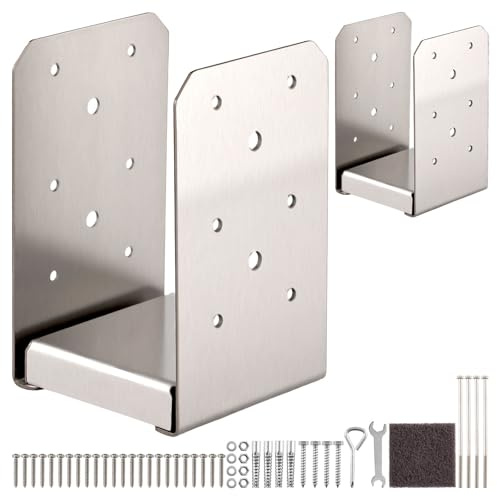 4x4 Adjustable Post Base, 2Pcs,Stainless Steel Post Anchor Bracket