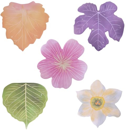 150 Feuilles De Notes Autocollantes en Forme de Feuilles, Bloc-Notes Auto-adhésif Coloré pour Fleurs et Plantes Naturelles, Rappel De Message pour Fournitures Scolaires, De Bureau De Maison