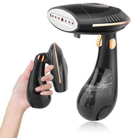 Plancha vertical vapor 1500W, 25g/min, Depósito de 168ml desmontable, ferro a vapor, calentamiento en 30 segundos, plegable, ideal para casa y viajes