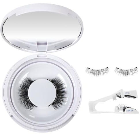 BUTBU Ciglia Magnetiche, Ciglia Magnetiche Naturali, Non c'è bisogno di Colla, Riutilizzabili con Applicatore, Look Naturale, Facile da Indossare e Rimuovere