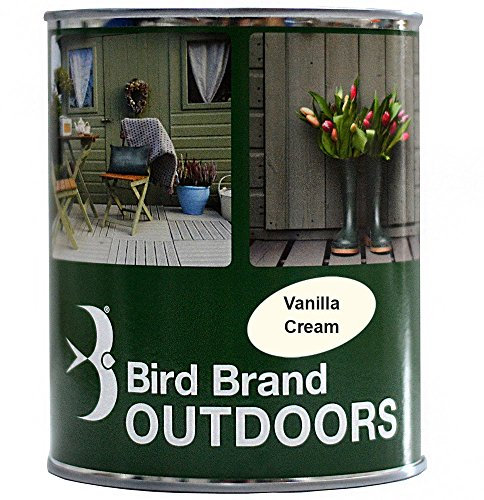 Bird Brand Outdoor Garden Paint Satin Finish (1 Litre, Vanilla Cream)