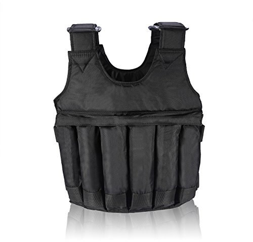 Chaleco Cargado, 50 KG, Chaleco de Nylon Múltiples Bolsillos para perder peso y hacer Deporte, Boxeo Entrenamiento Fitness