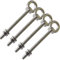 AIVOOF Shoulder Eye Bolt, 4 Pack M8 Stainless Steel Eye Bolts 5/16 X 4 Heavy Duty EyeBolts Screws in Eye Hooks with Washer and Nuts for Lifting and securing Cables Wires, Thread Length 100mm