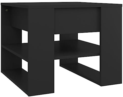 vidaXL Soffbord svart 55,5x55x45 cm konstruerat trä, sidobord, soffa bord, sido bord, litet bord, vardagsrum bord, soffmöbler, vardagsrum möbler