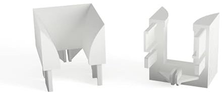 DIWARO. Einlauftrichter 37 x 40mm | Sonderanfertigung | 1 Paar | weiß