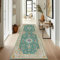 Enyhom Teppich Läufer Flur 60 x 180 cm, rutschfest Washchbar Küchenteppich Modern Weich Kurzflor Blumenteppich Hochwertig Luxuriös Boho Läufer für Flur Wohnzimmer Korridor Schlafzimmer, Grün