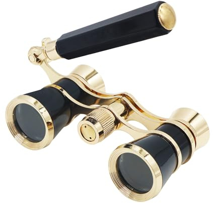 BLACKICE Opera Glasses, 3X25 Theater Binoculars, Mini Compact Opera Glasses with Adjustable Handle, Portable Binoculars for Women Adults Kids, Ideal for Concert Theater Opera (Black with Handle)