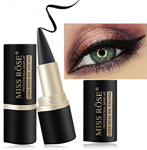 Creme Eyeliner - Wasserdicht Matt Pigmentiert Kajalstifte - Schnell Trocknende Glatte Textur Lidstrich Lang Anhaltend Für Augen Make-Up (Schwarz)