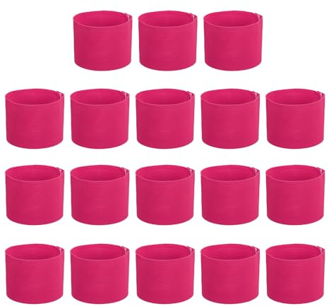 PATIKIL Banda de Capitán de Fútbol, 18 Pcs Brazalete para Fútbol Banda Elástica para Capitán de Deportes Brazalete para Entrenamiento de Equipo de Fútbol Juvenil y Adulto Rojo Rosa
