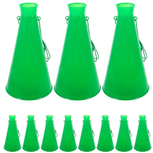 Cabilock 8 Corni da Stadio in Plastica Verde Rumorista Portatile per Eventi Sportivi e Feste Clacson Tifo per Partite di Calcio Suono Alto e Materiale Resistente