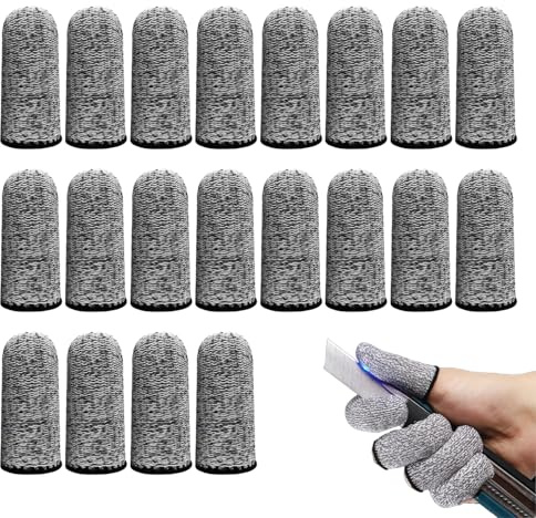 Nairv-Furn Set di 20 protezioni per dita anti-taglio, livello traspirante e riutilizzabile, protezione per le dita ferite, per cucina, giardinaggio, fai da te e scultura, resistenti all'abrasione
