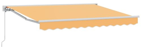 hliofuir Toldo retráctil de 3,5 x 2 m, toldo con brazo articulado con manivela de 165 cm, toldo de pared de poliéster y aluminio para terraza y balcón, privacidad para exteriores, arena