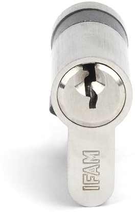 IFAM Cilindro Puertas Start-S, 10x30mm, Leva 15mm, Bombín Cerradura de Seguridad con 6 Pitones de Acero, Incluye 3 Llaves de Serreta, Sistema Antiganzúa y Antitaladro, Perfil Europeo, Acabado Níquel