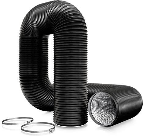 Aygrochy 120mm Condotti Tubo di Ventilazione Flessibile in Alluminio PVC per Aerazione Domestica, Hydroponics(6 metri)
