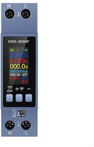 TFT-Farbbildschirm AC Leistungsmesser Wifi, Smart Meter Energiemonitor, Spannung Strom Frequenz Energiemonitor für Home Factory Mall (KWS-303WF)