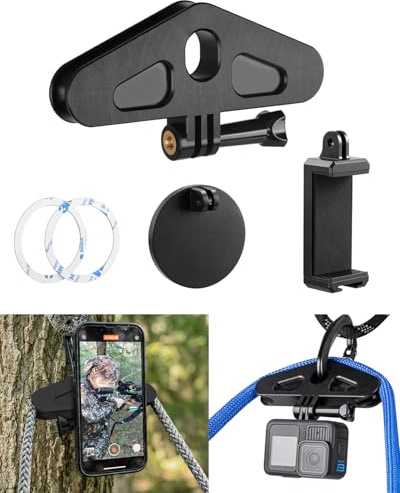 Hunting Saddle Hip Pinch Eliminator – Bridge Spreader Saddle Hunting for GoPro – MagSafe Phone Dock & Clamp Included – Tree Saddle Accessories – CNC-Machined Nylon Hip Saver – Reduces Hip Pinch