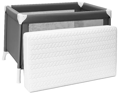 Crescent Textile Quilted Polypropylene Foam Cot Mattress Fit to Babies & Toddlers Cot Bed Mattress Ultra-Comfort, Breathable & Hypoallergenic, Firm Support Cot Mattress 90x60x5cm