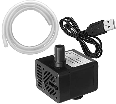PULACO DC 5V USB Mini Submersible Water Pump with Tubing for Pet Fountain, Aquarium Fish Tank, Pond, Fountain, Hydroponics