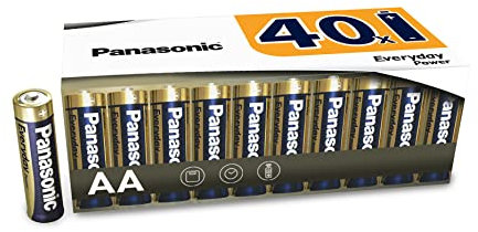 Panasonic Everyday Power, AA Alkaline Batterien, 40er Pack, plastikfreie Verpackung, Mignon/LR6, Amazon Exclusive