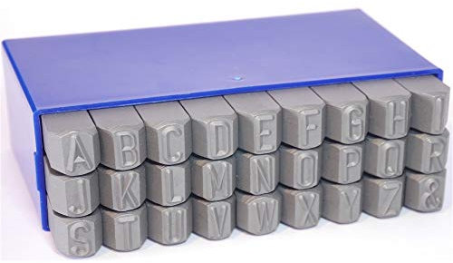 GRAVUREM-S RECHTSGRAVIERT - Schlagbuchstaben, Schlagstempel, Prägestempel, Einschlagbuchstaben - Großbuchstaben A-Z,& - ABDRUCK NICHT LESBAR / 10mm