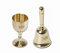 Mini kit d'autel triple lune et pentagramme en laiton – Cloche d'autel Wiccan et calice, outils rituels sacrés pour fournitures de sorcellerie et décoration païenne