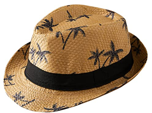 Happy Cherry Kinder Panamahut Jungen Mädchen Sonnenhut Beach Hut Outdoor Strandhut Sommer Strohhut - Khaki