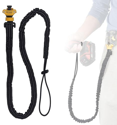 Spider Pro Tool Holster - Heavy Duty Bungee Cord Carabiner Lanyard for Fall Protection and Safety - ANSI/ISEA 121-2018