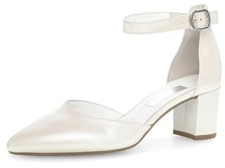 Gabor Damen Riemchen Pumps, Frauen Absatzschuhe,stöckelschuhe,knöchelriemchen,Fesselriemchen,fersenhalter,high Heels,Off-White,38.5 EU / 5.5 UK