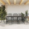 Homgoday Gartenmöbel-Set, 9-teilig, Anthrazit, aus Metallgitter, Tisch und Stühle für den Außenbereich, Gartenmöbel, Gartenmöbel-Set