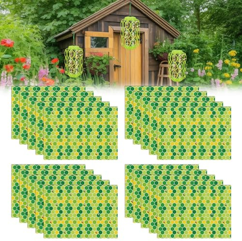 Qualirey 20 Pack Wasp Trap Refills, 12 x 8.6 inch Yellow Jacket Traps Refill Fits Most Wasp Sticky Traps, Super Sticky Wasps Trap Replacement Pads for Mud Dauber Carpenter Bee Hornet Flying Insects
