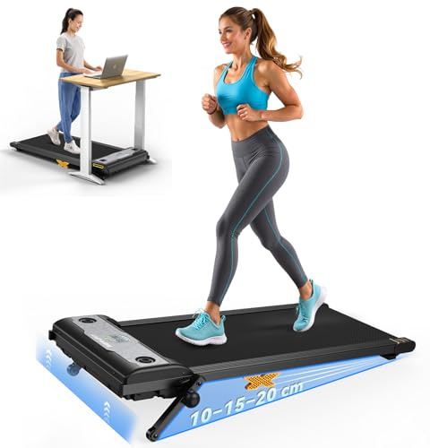 Tapis de Marche 3 en 1 avec Pente 12%, Walking Pad Compact Silencieux, Tapis de Course Électrique pour Bureau et Maison, Vitesse Réglable Jusqu’à 6 km/h, Télécommande