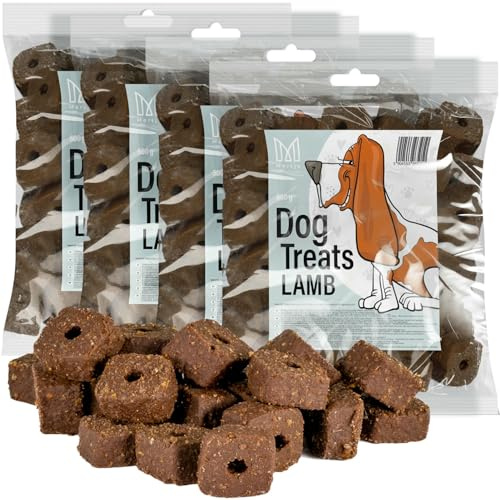 MERSJO Hundsnacks träningssnacks – 2 000 g hundmat, torrt, hundgodis, läckra för hundar – skonsamt torkade kötttränare, köttskivor med lammkött