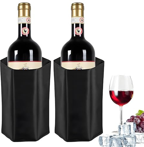 Begonia 2 stycken kylmanschett vin, vinkylare manschett flaskkylare, ispaket kylmanschett för vin och mousserande vin, vinmanschett, öl vinflaskkylare, champagnekylare fodral manschetter