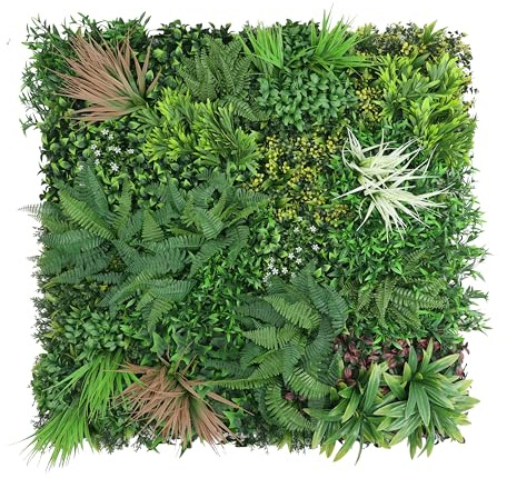 Mugar- Jardines Verticales Artificiales para Decoración Interior y Exterior- 100x100 Centímetros- Flor Artificial de Pared, Decoración Moderna Hogar, Oficina. Seto Pared (Tropical)