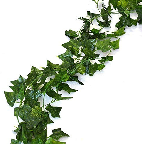 Deceny CB 12 Pack 84 Ft Artificial Garland Fake Foliage Artificial Ivy Vine Ivy Leaves Garland Artificial Hanging Plants Wedding Garland for Home Decor Indoor Outdoors Wedding Wall Decor (Ivy Leaves)