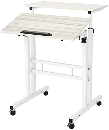SogesHome Altura Ajustable Mesa móvil de pie Mesa para computadora Escritorio para computadora portátil Estación de Trabajo, Estudio, Dibujo, Escritorio de artesanía, Escritura, Pintura