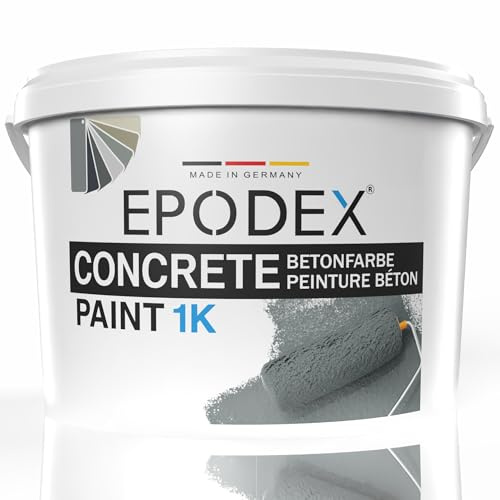 EPODEX Vernice per calcestruzzo 1K | Per Esterni su Cemento, Pareti e Pavimenti | Alta Copertura, Resistente a UV e Abrasione | Per Interni ed Esterni Senza Acqua Permanente | 2,2kg (14m² per 2 mani)