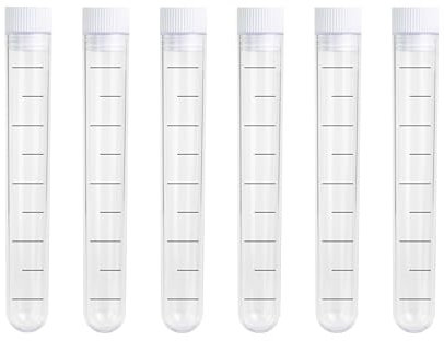 Inevitable Test Tube Shot Glasses, 13 ml, Set of 6 with Stickers, 1.6 x 10 cm