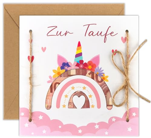 WenmthG Regalo di denaro, battesimo, biglietto con busta, regalo per battesimo per ragazze, ragazzi, figlioccio, battesimo, battesimo, battesimo, nascita, comunione, cresima