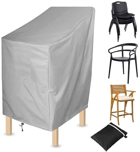 Funda Sillas Apiladas,funda protectora para sillas de jardín,Funda Protectora para Silla de Jardín Resistente al Agua Protección UV, sillas de balcón (70 x 70 x 120 cm)