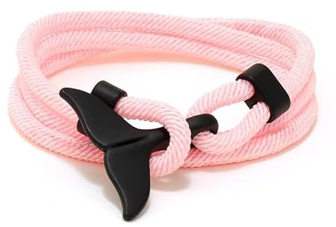 aninu Pulsera de ballena con Orca GPS Live Tracking con aplicación, pulsera surfista con aleta de ballena como colgante, pulsera de tela, pulsera enroscable, regalo perfecto para mujeres y hombres