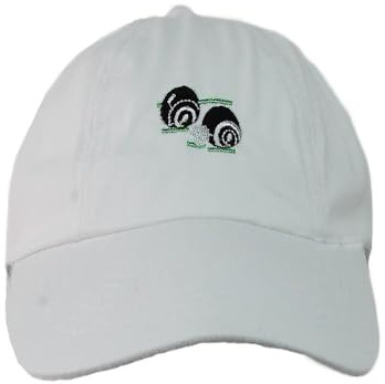G5 APPAREL Premium 100% Cotton White Bowls Logo Baseball Cap - One Size Adjustable Hat - Sports, Golf, Lawn Bowling