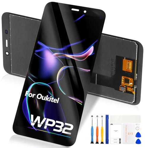 Pantalla LCD para Oukitel WP32 LCD Display para Oukitel WP32 LCD Pantalla Touch Screen Pantalla táctil Digitalizador de Cristal Pannello Full Assembly con Kit de Reparación (Negro, 5,93 Pulgadas)